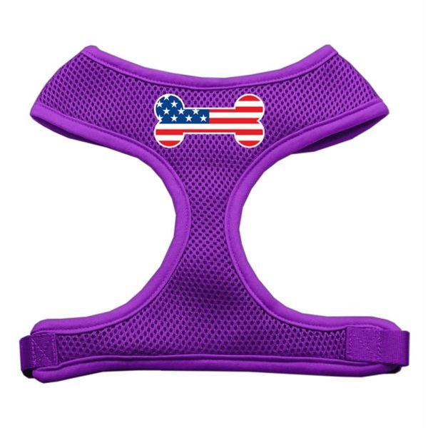 Unconditional Love Bone Flag USA Screen Print Soft Mesh Harness Purple Extra Large UN849473